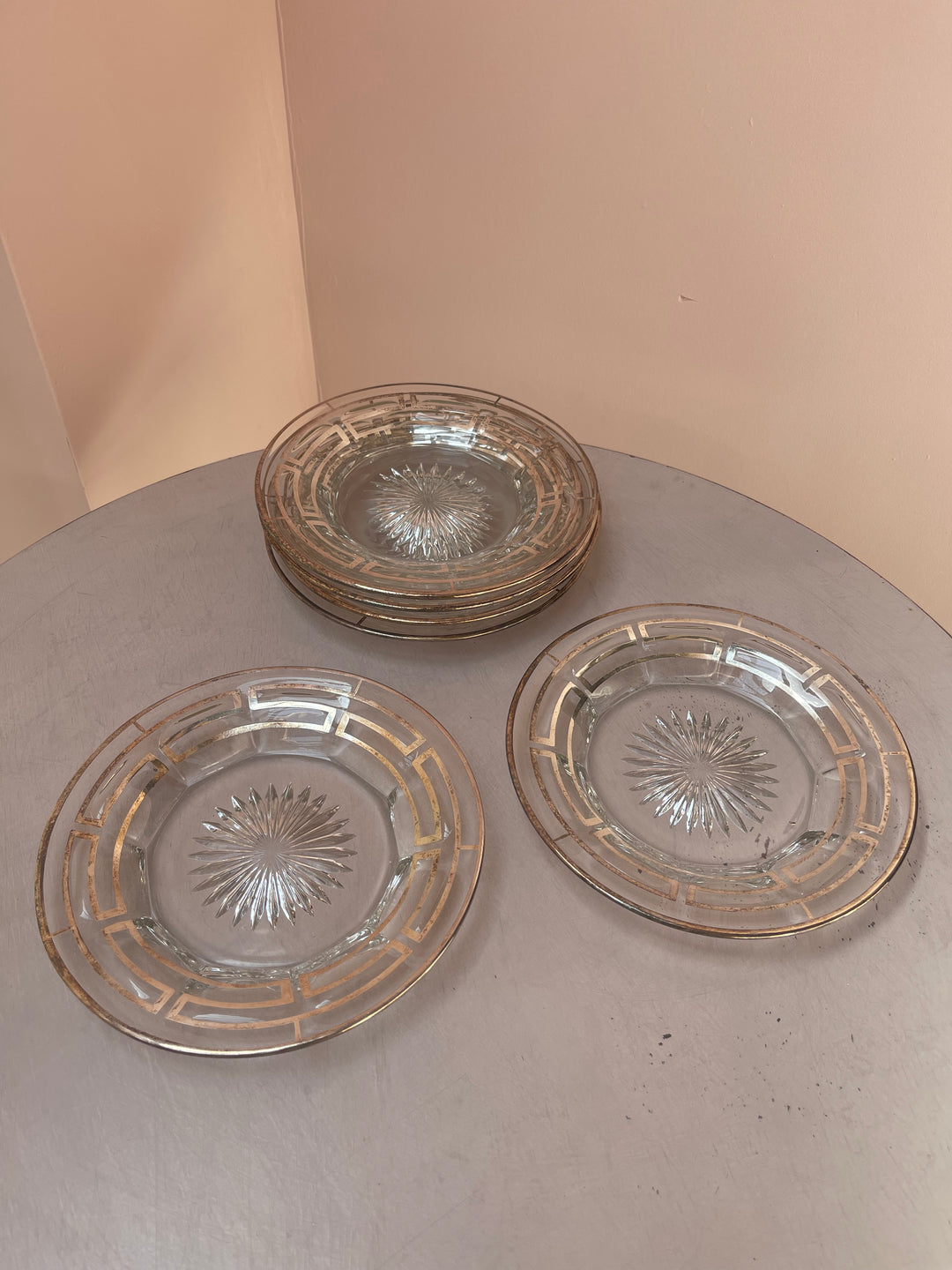 Silver Overlay Dessert Plates Set of Six