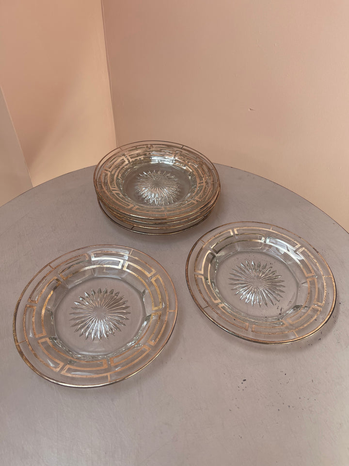 Silver Overlay Dessert Plates Set of Six