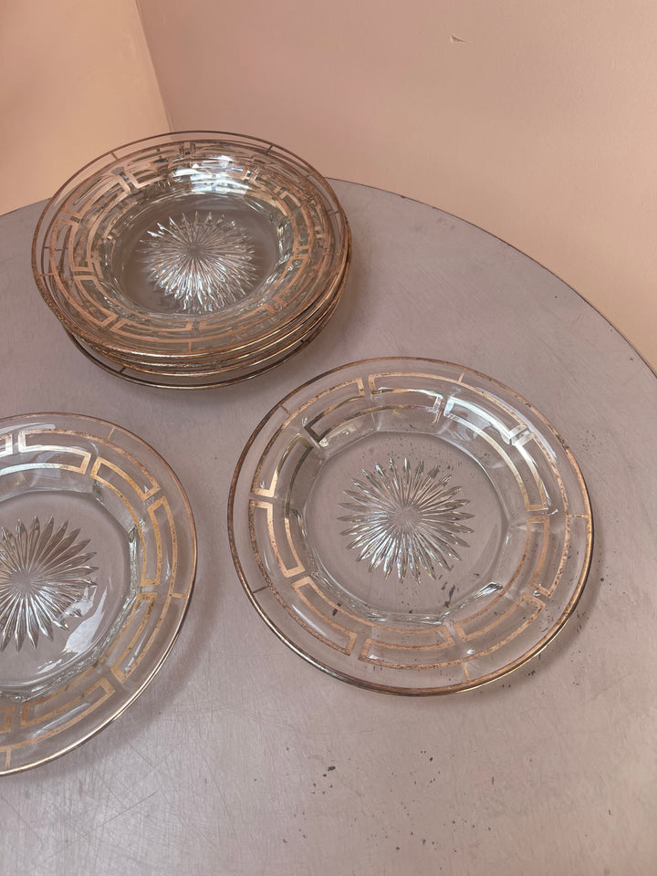 Silver Overlay Dessert Plates Set of Six