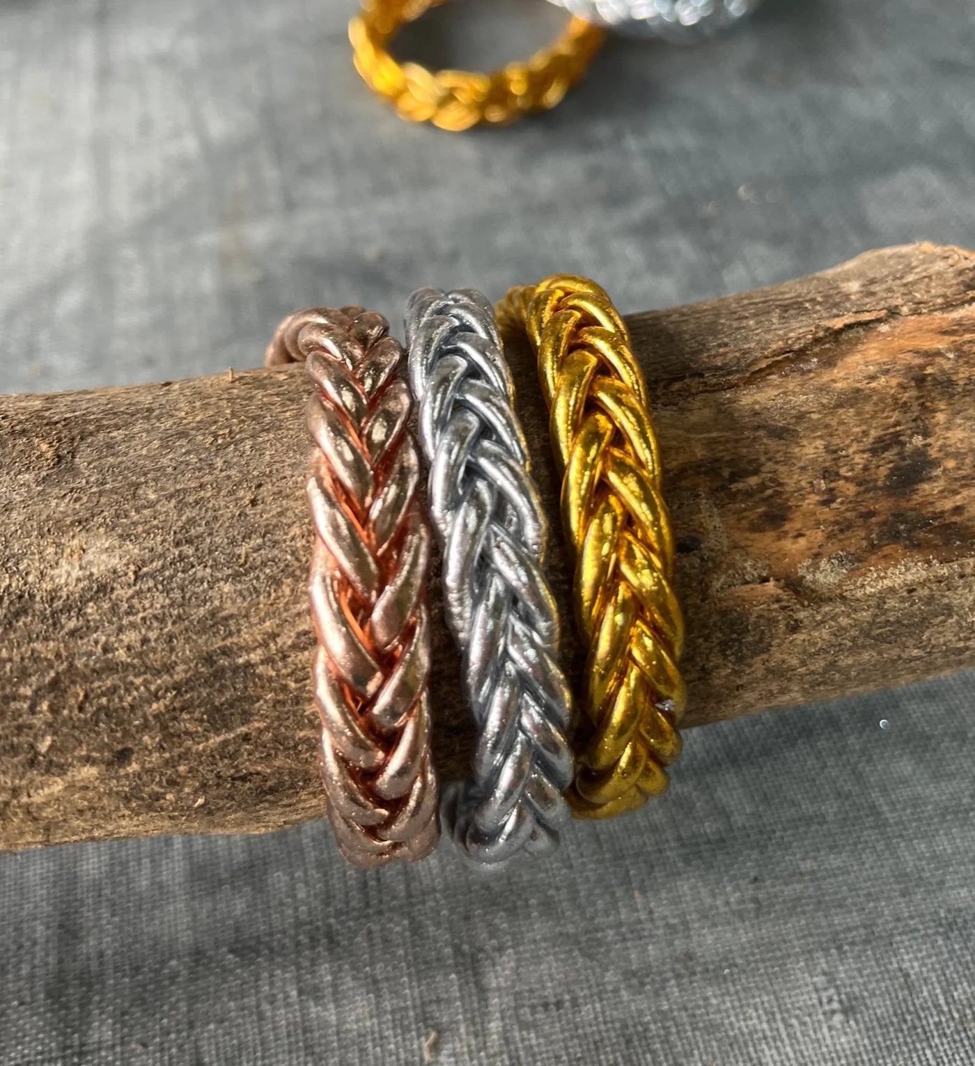 "BRAIDED BRACELET" Rose Gold Leaf - Pippa Gold