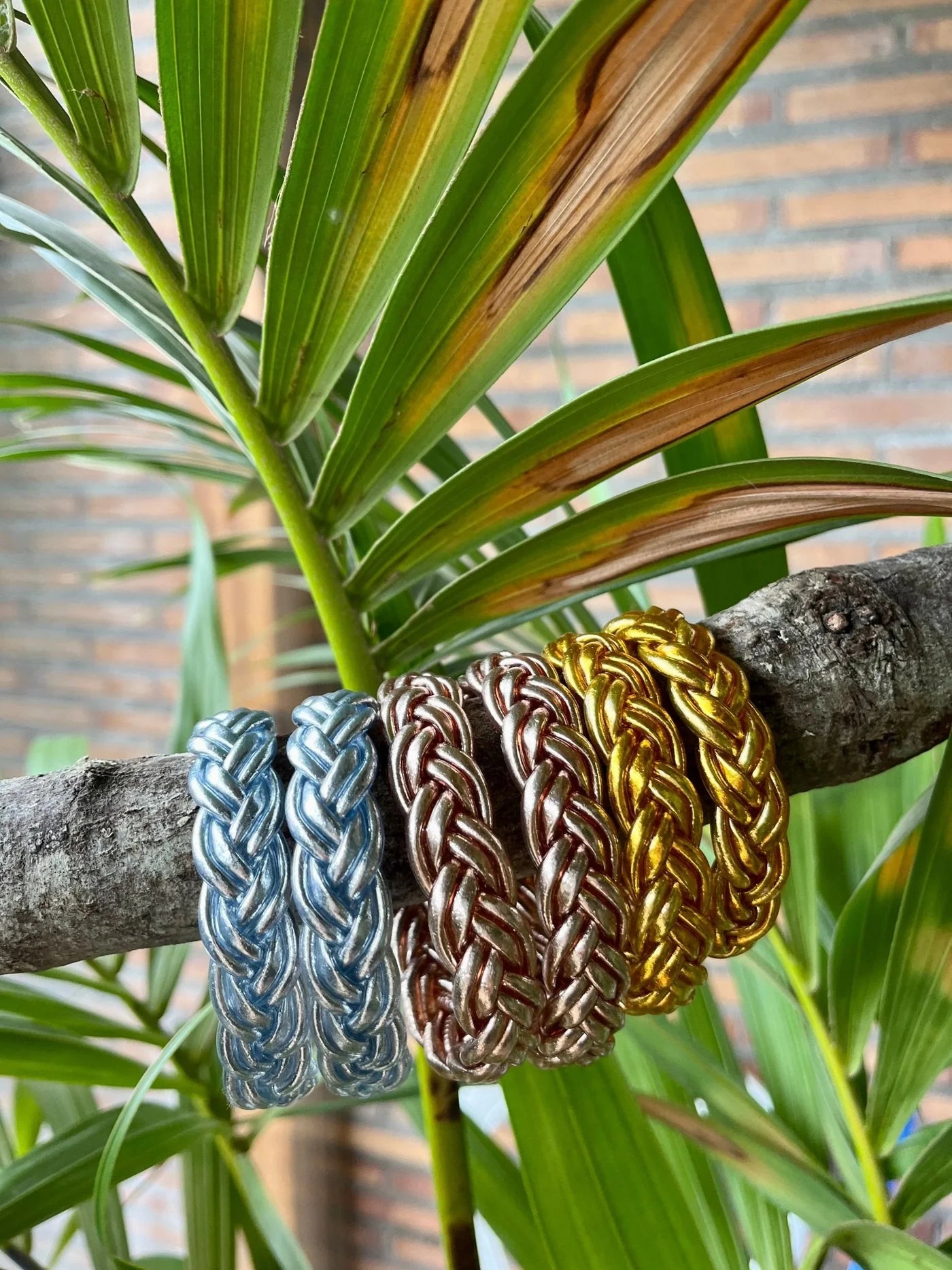 "DOUBLE BRAIDED BRACELET" Silver Leaf - Pippa Gold