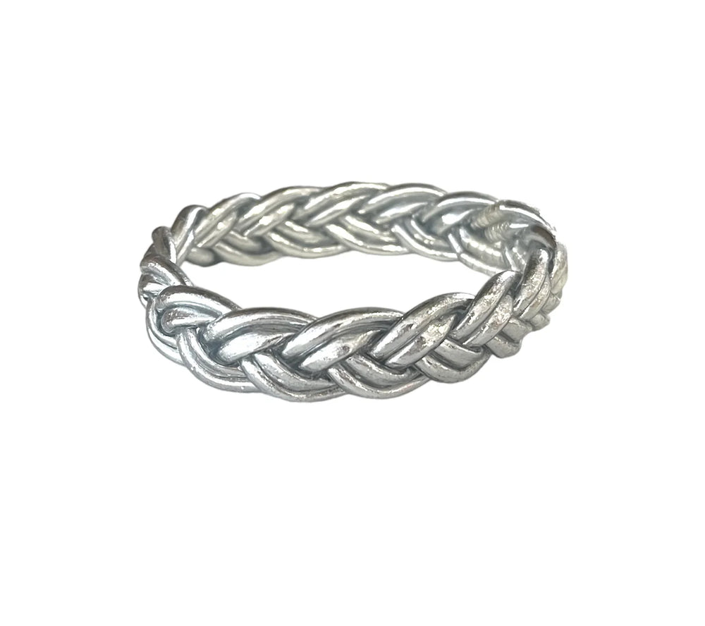 "DOUBLE BRAIDED BRACELET" Silver Leaf - Pippa Gold
