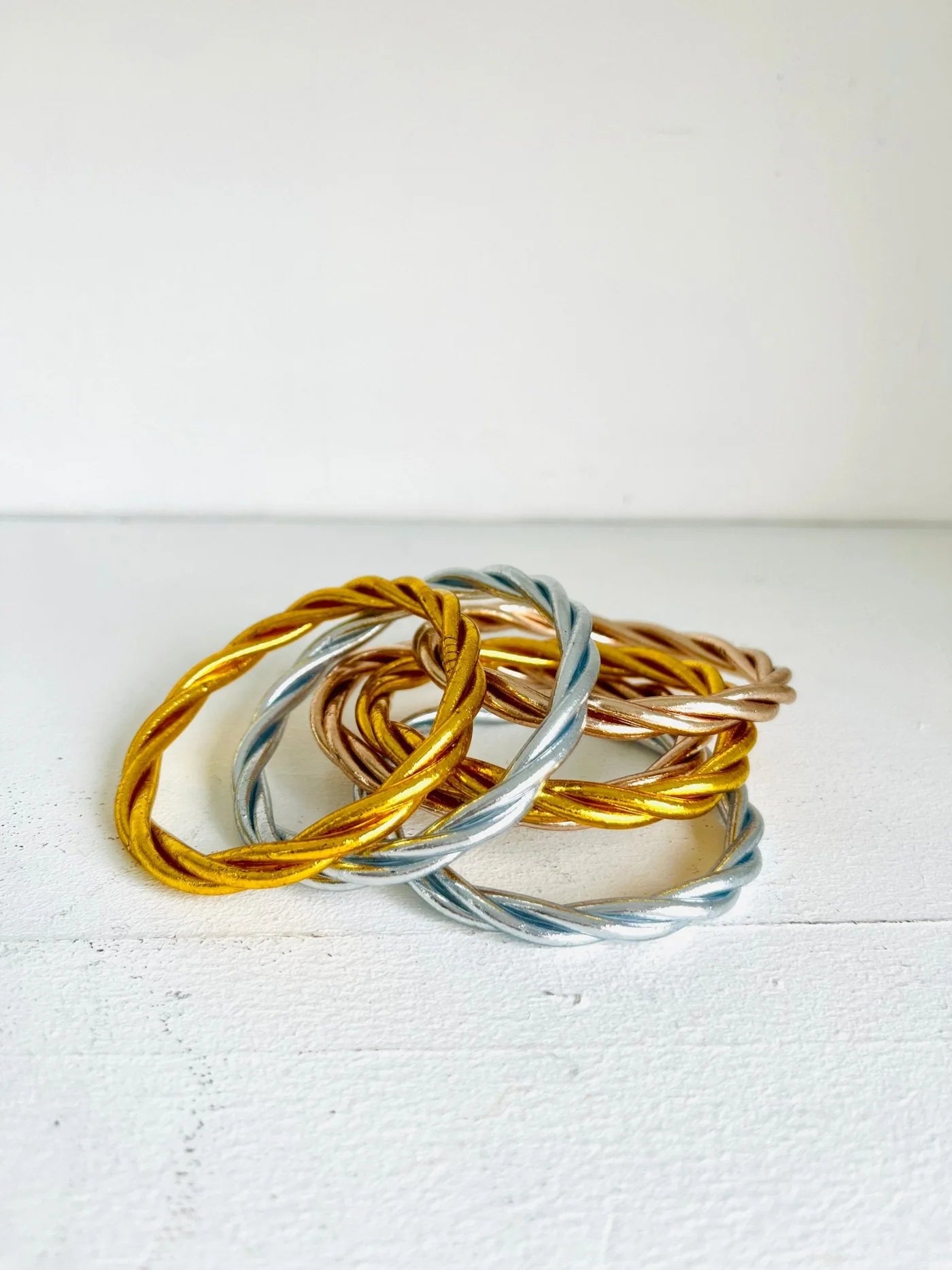 "TWIST BRACELET" Silver Leaf - Pippa Gold 