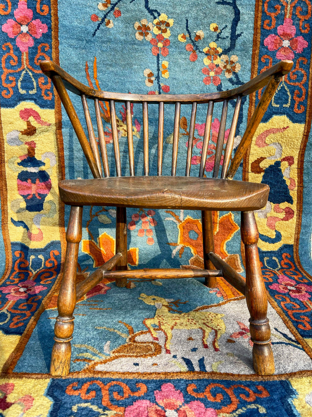 Antique Children's Elm Chair