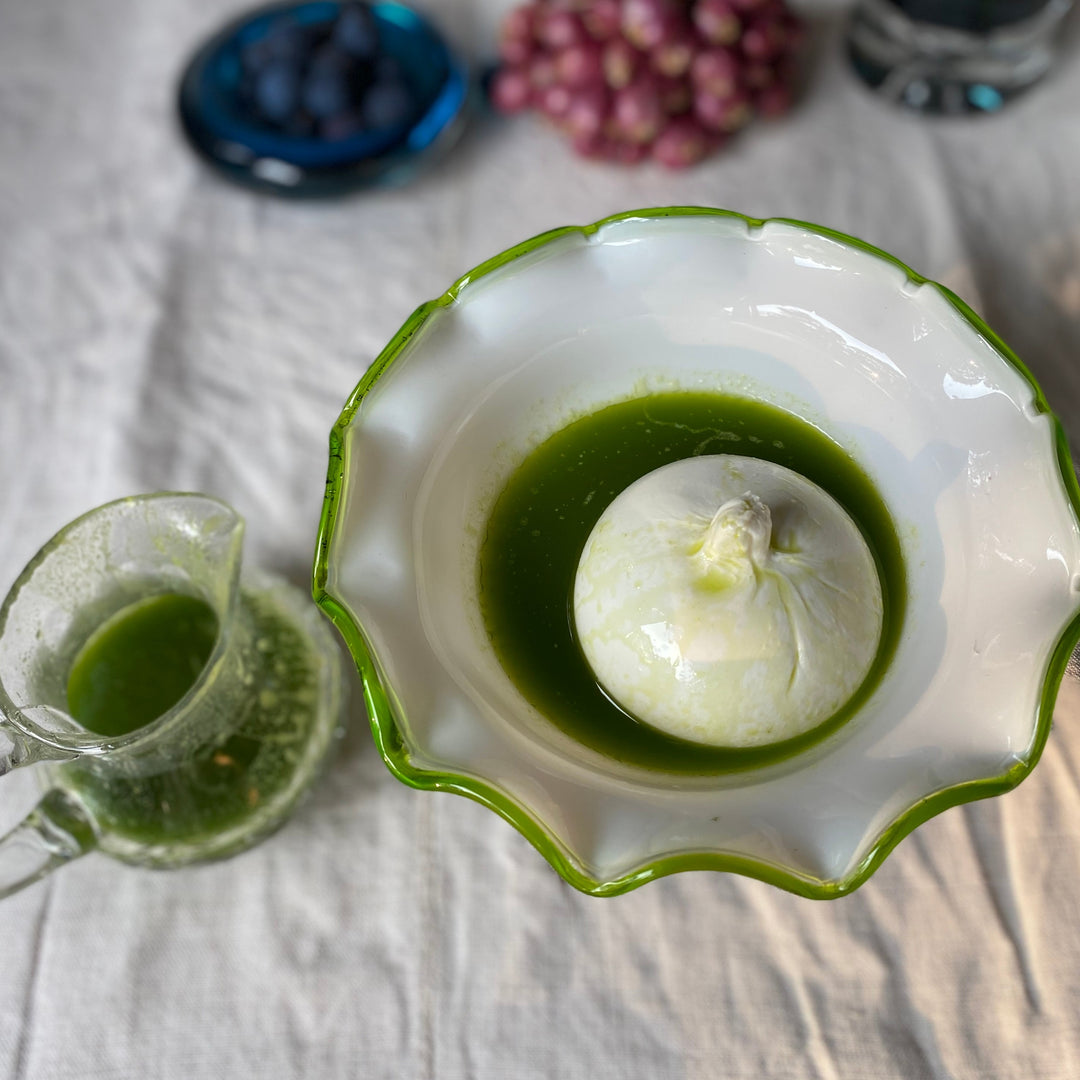 Milky Glass Pedestal Dish
