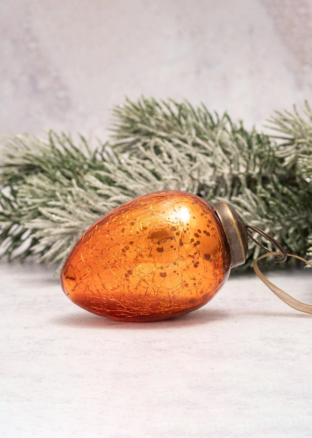 Crackle Glass Egg Bauble 1" - Two Colours