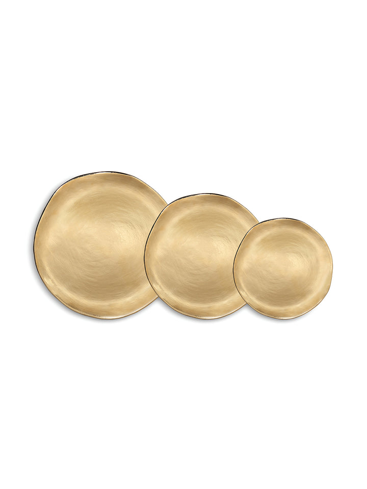 Trio of Three Golden Plates
