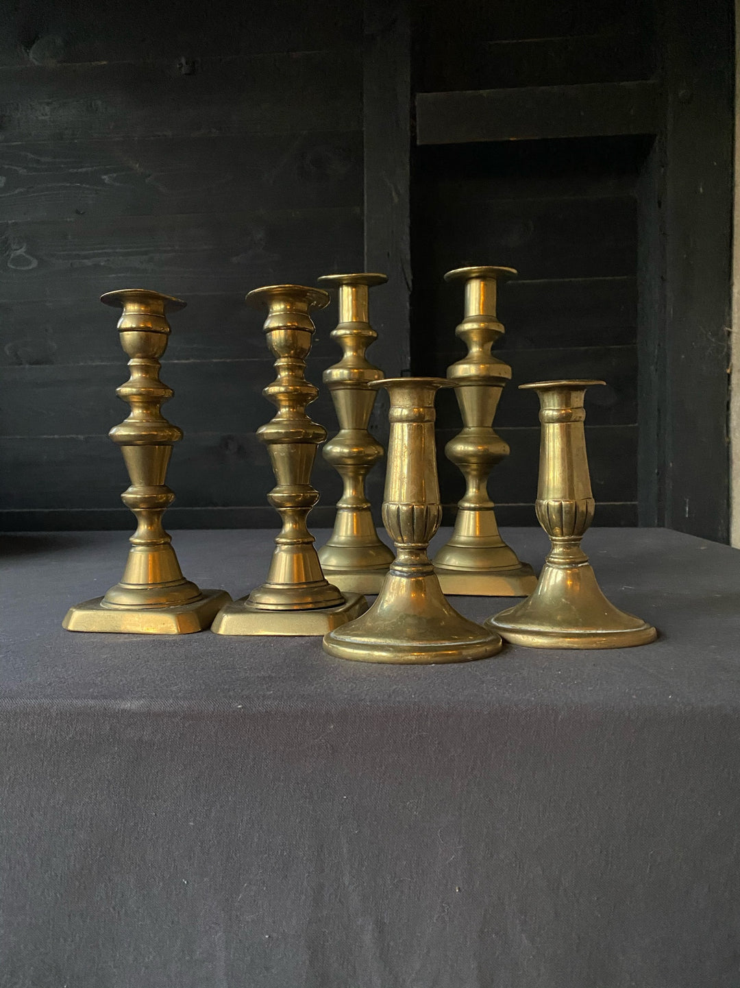 Large Pair of Vintage Brass Candlesticks