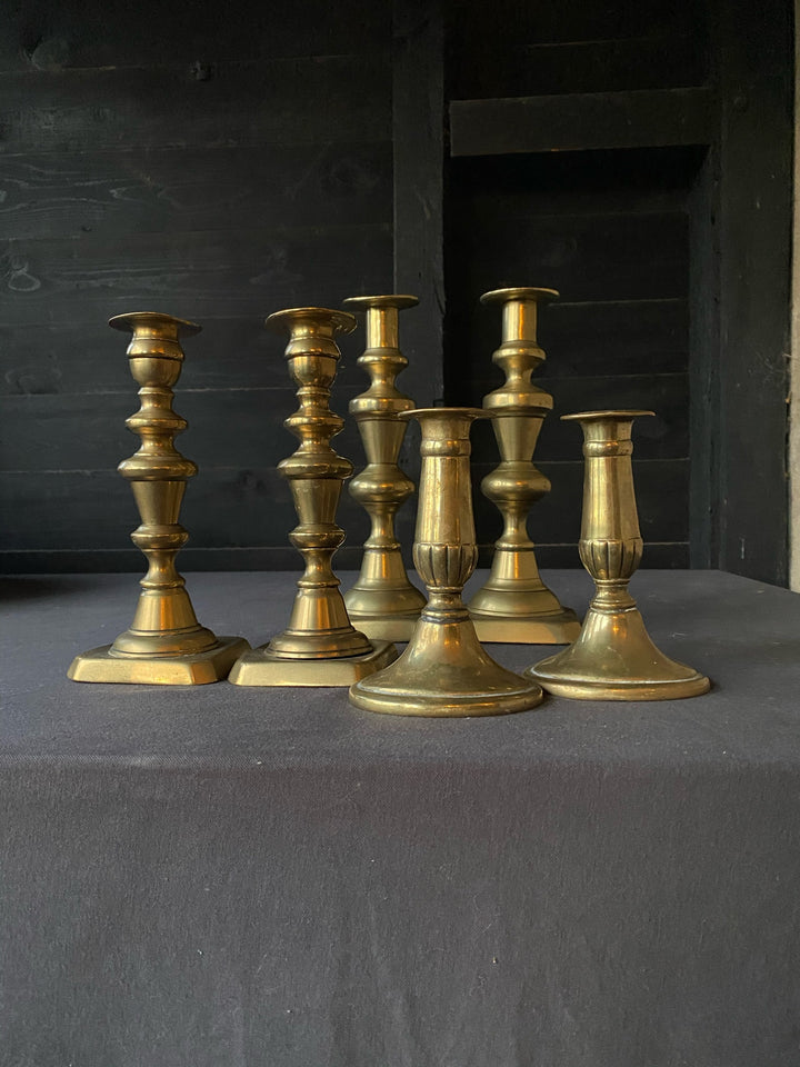 Large Pair of Vintage Brass Candlesticks