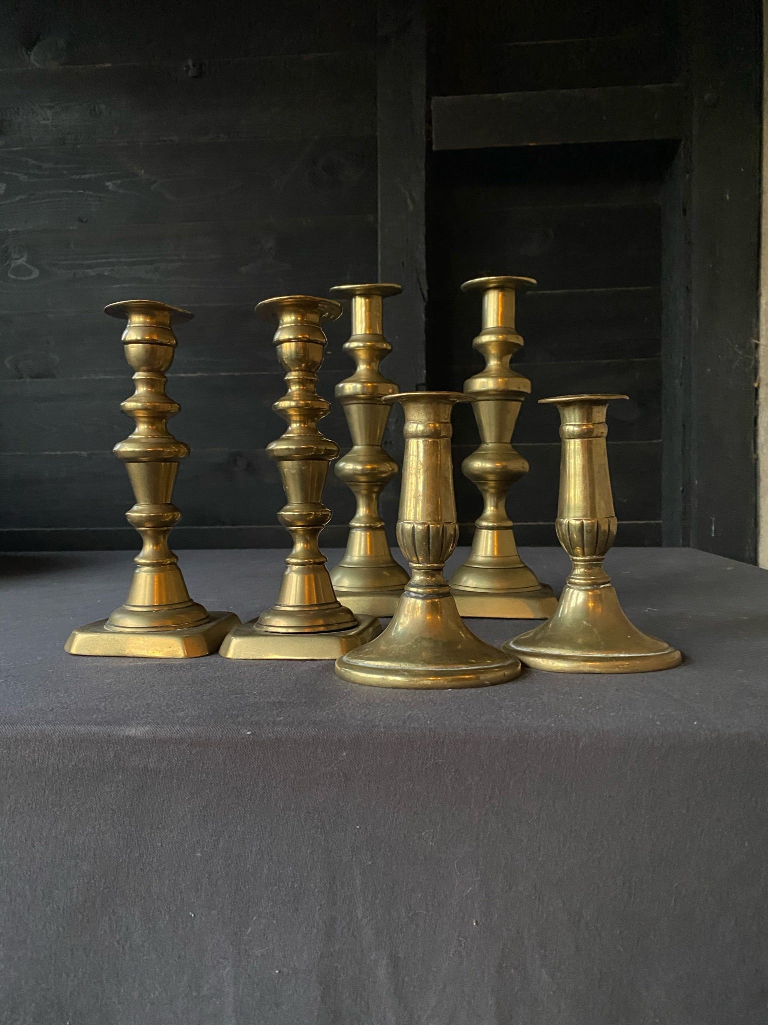 Small Pair of Vintage Brass Candlesticks