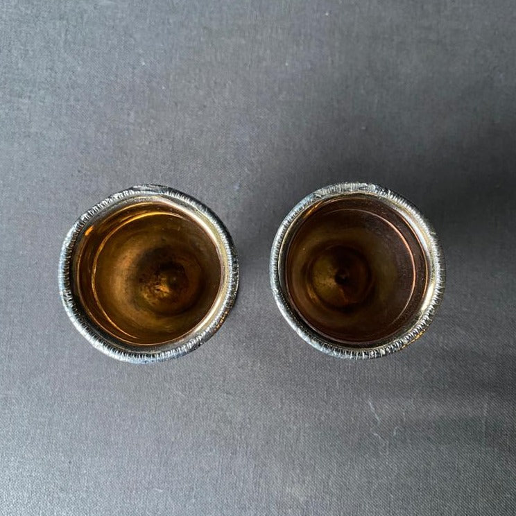 Pair of George III Sheffield Silver Plate Egg Cups c1800