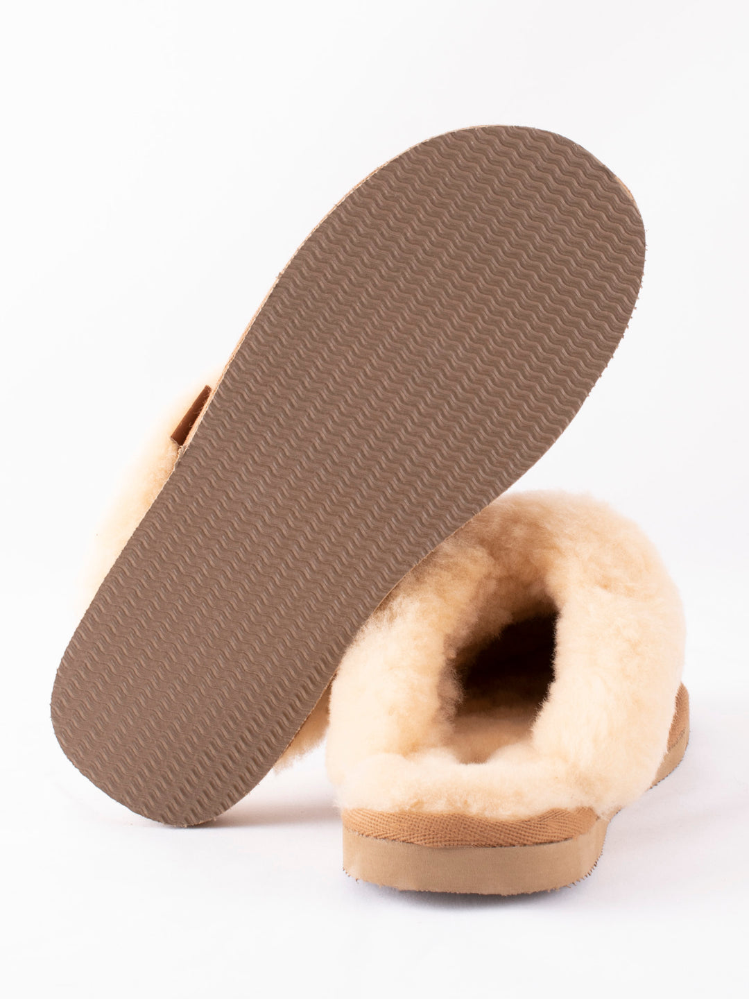 Jessica Sheepskin Slip On Slippers - Chestnut