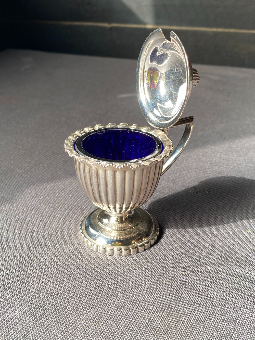 Antique Silver Plated Trophy Mustard Pot