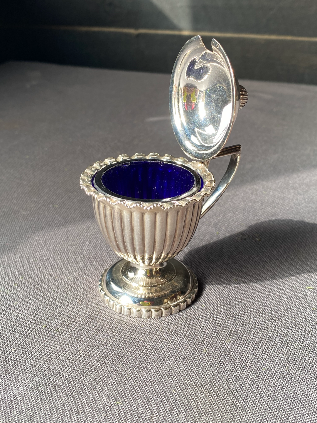 Antique Silver Plated Trophy Mustard Pot
