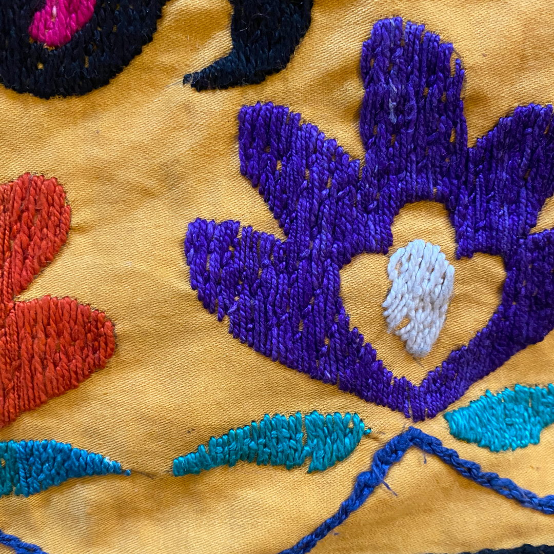 Ochre and Purple Suzani Throw
