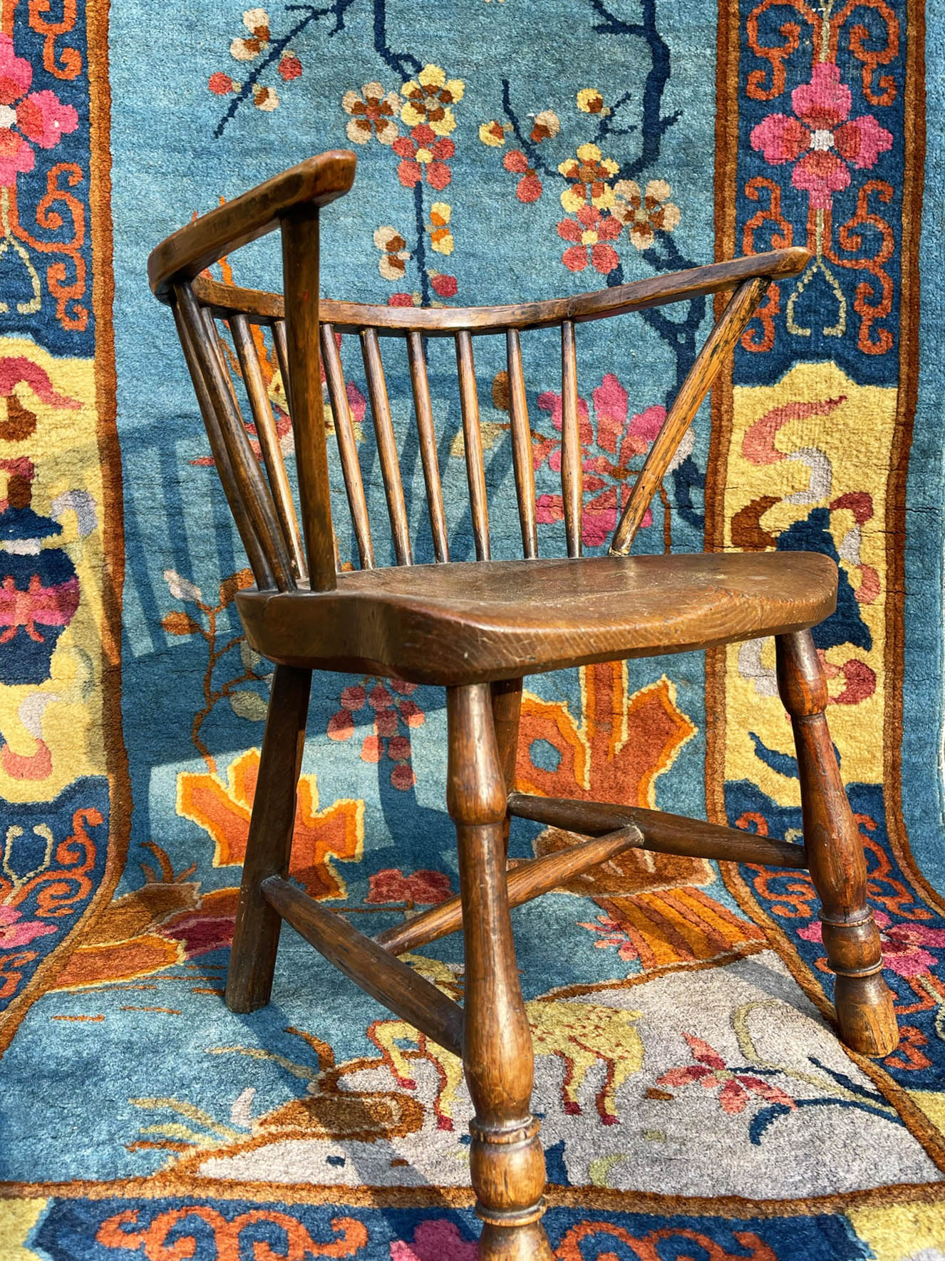 Antique Children's Elm Chair