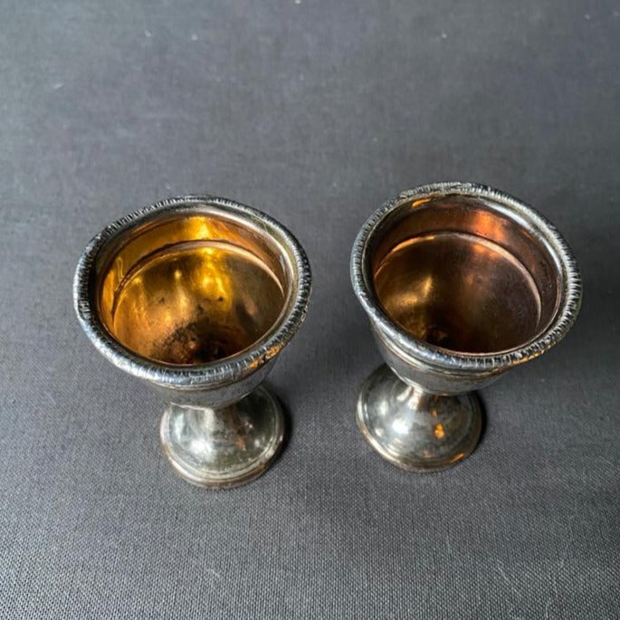 Pair of George III Sheffield Silver Plate Egg Cups c1800