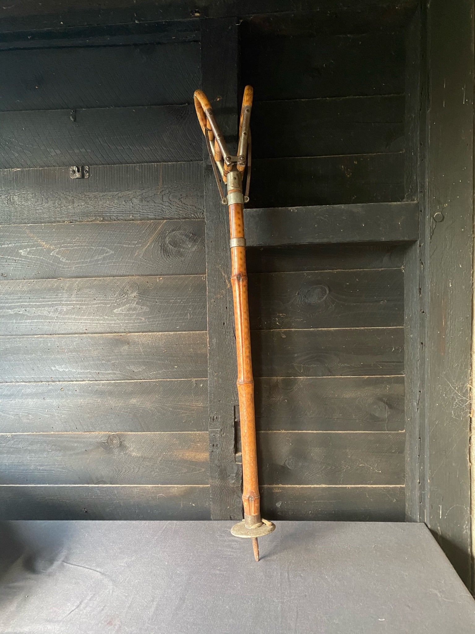 Antique Bamboo Shooting Stick Seat