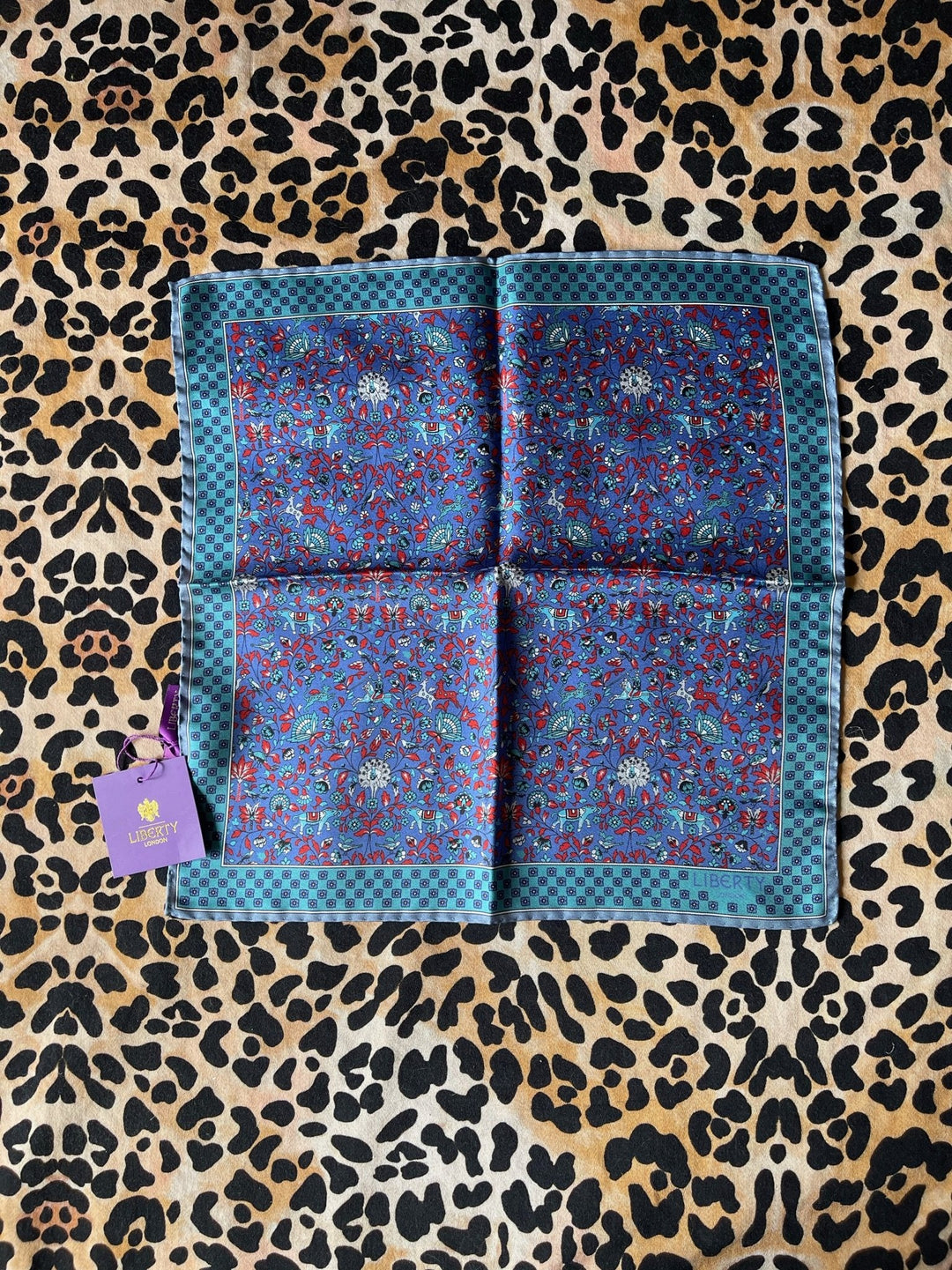 Liberty Blue Print Imran Silk Pocket Square