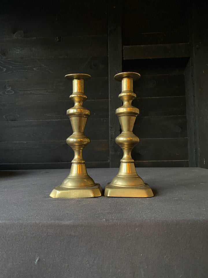Large Pair of Vintage Brass Candlesticks