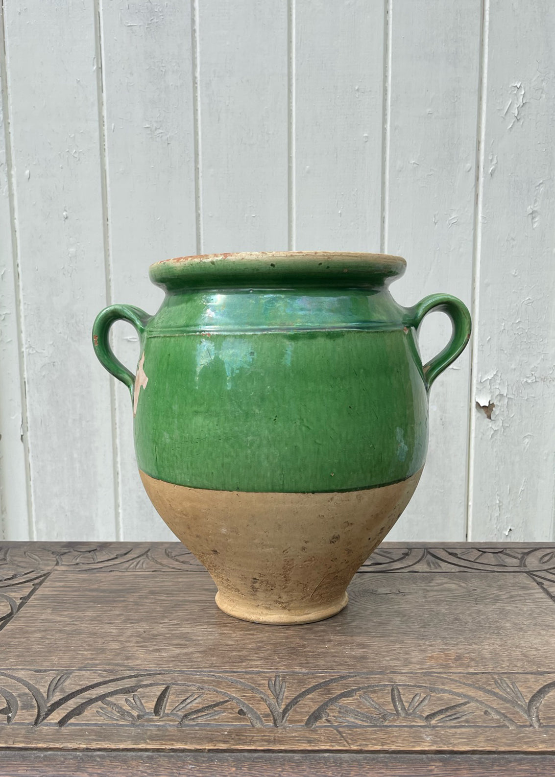 Antique Green Confit Jar