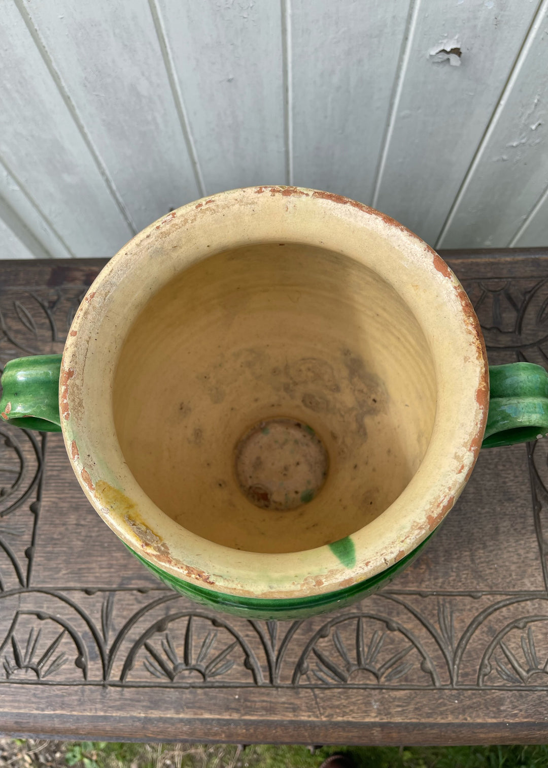 Antique Green Confit Jar