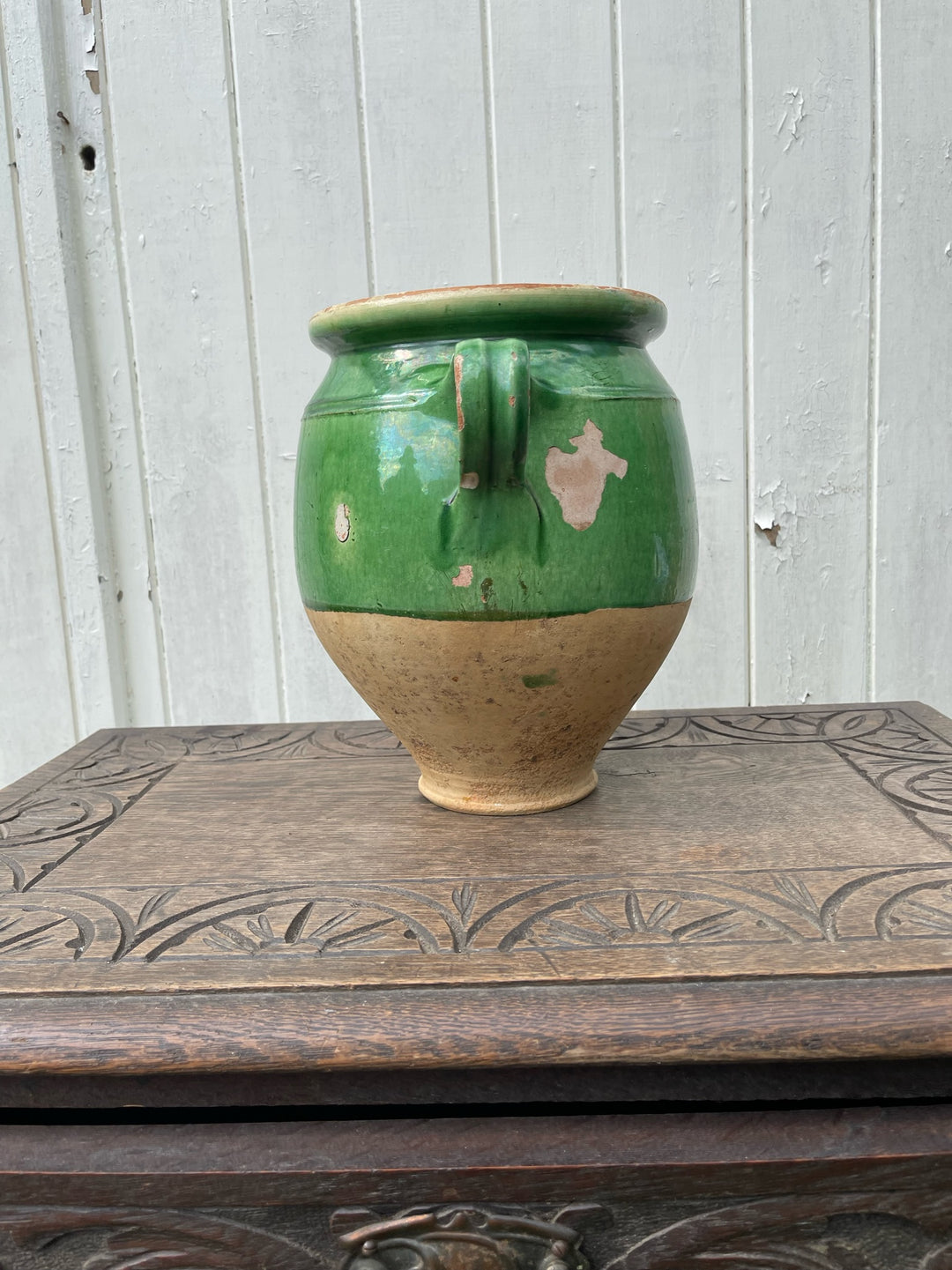 Antique Green Confit Jar