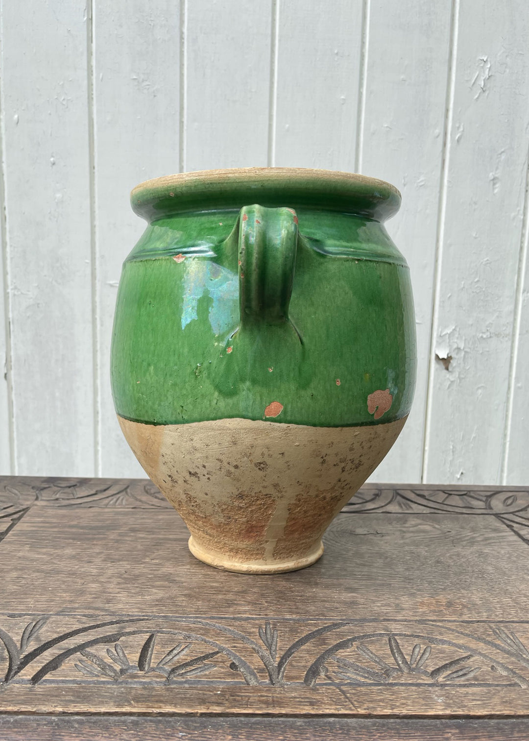 Antique Green Confit Jar