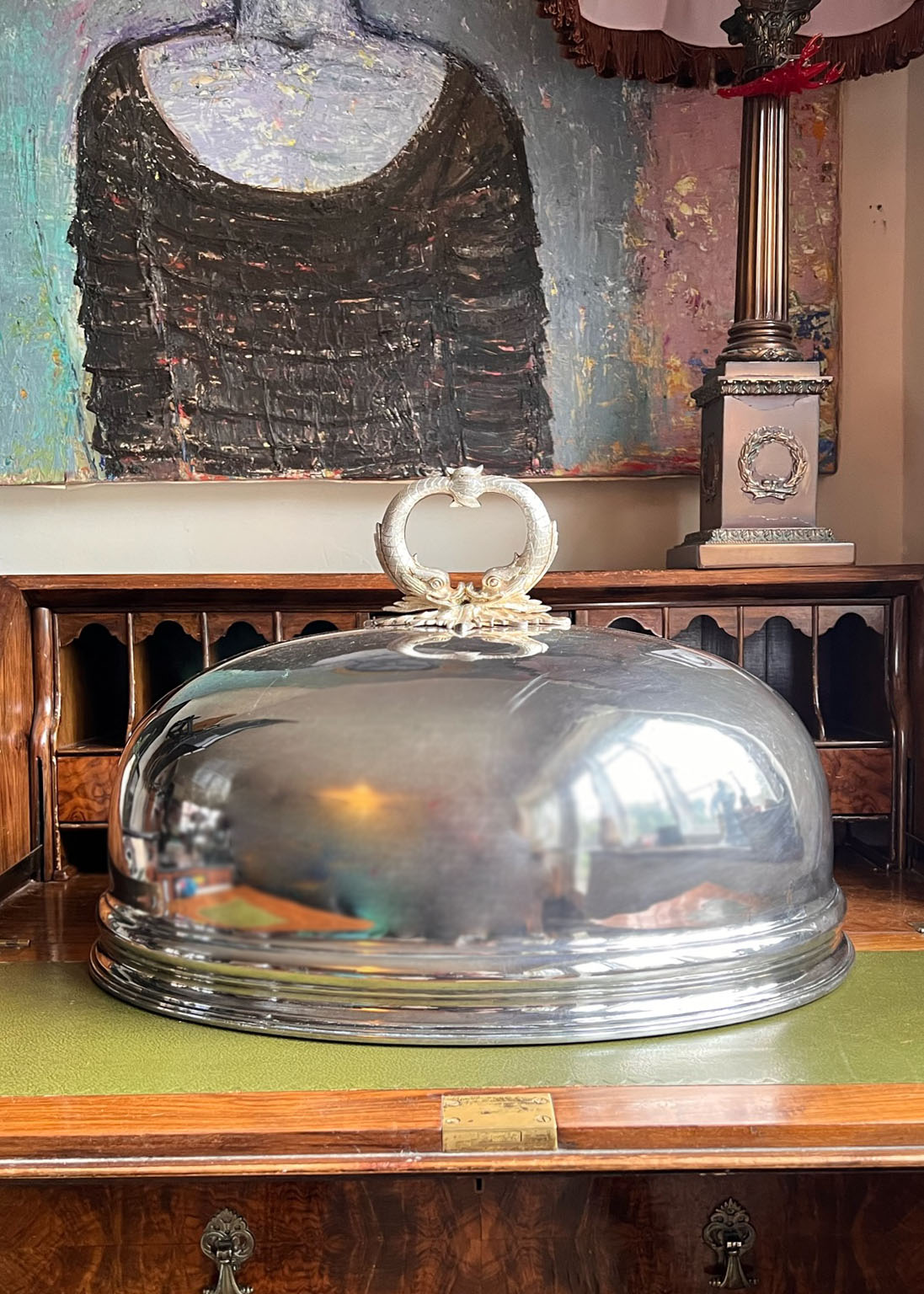 Antique Italian Silver Plated Serving Dome
