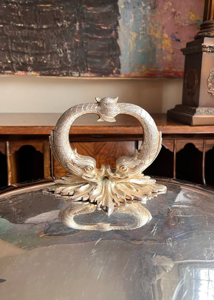 Antique Italian Silver Plated Serving Dome