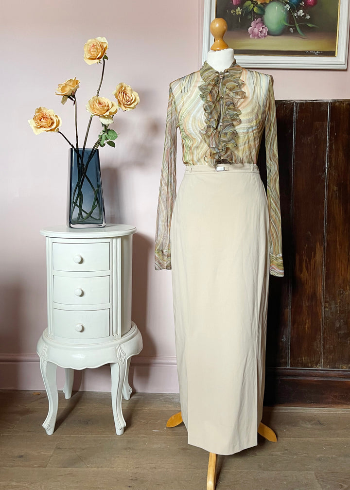 Apriori Beige Maxi Pencil Skirt
