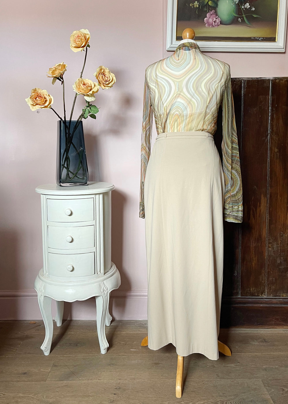Apriori Beige Maxi Pencil Skirt