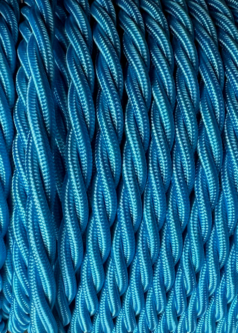 Lola's Leads Azure Blue Fabric Covered Extension Lead