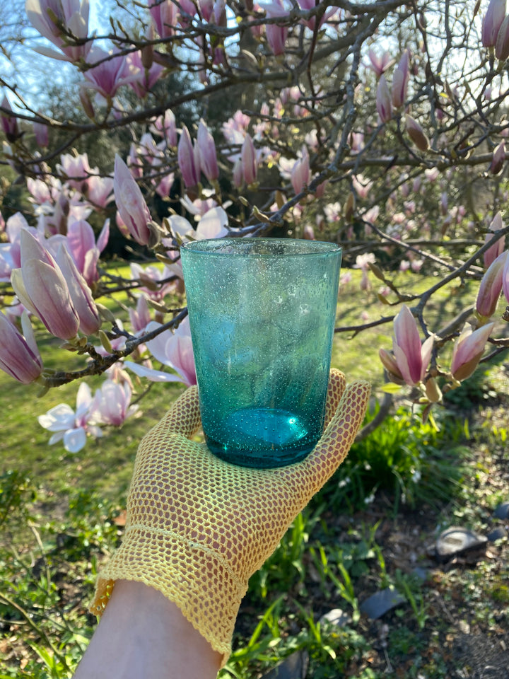 British Colour Standard Petrol Blue Handmade Glass Tumbler