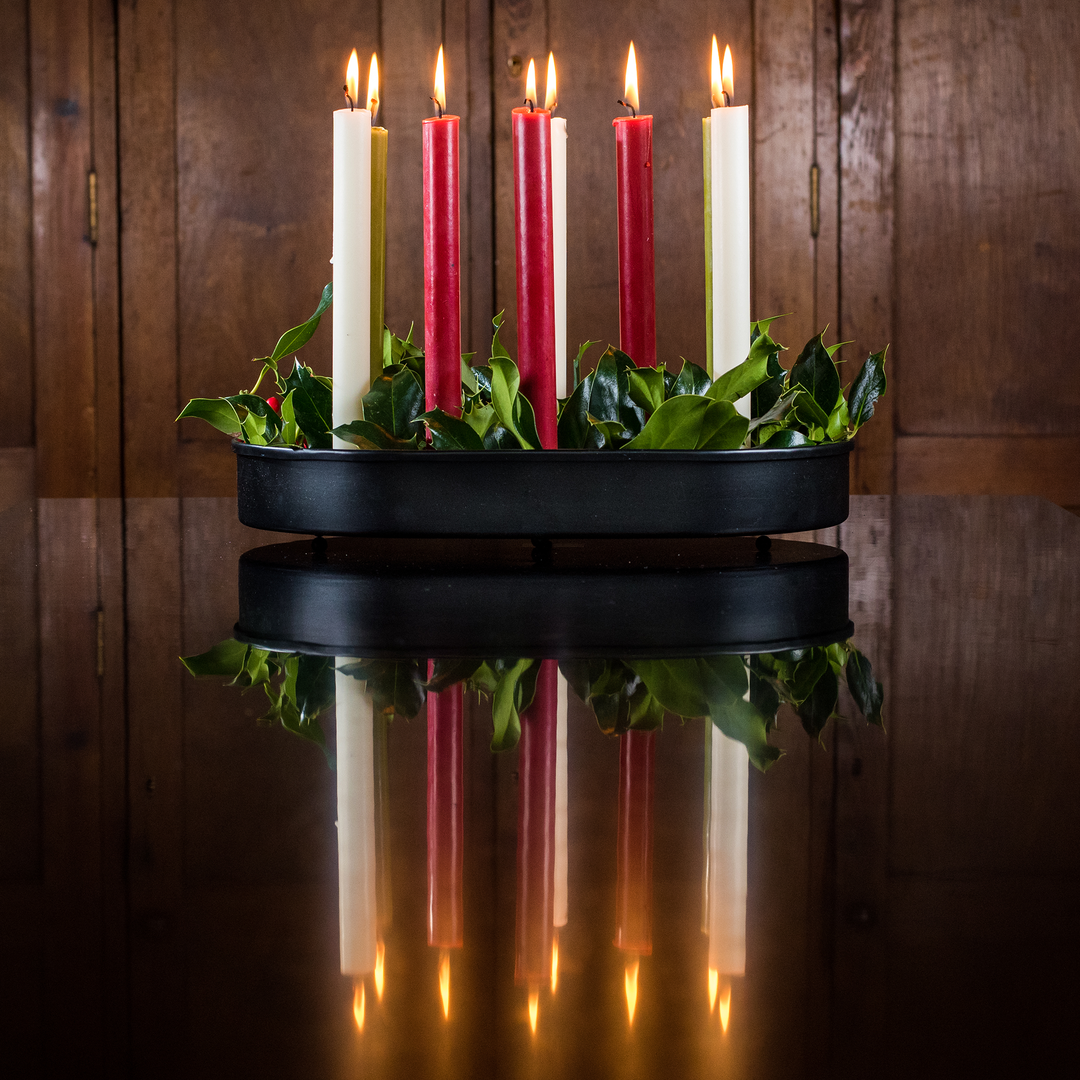 British Colour Standard Oval Metal Candle Platter