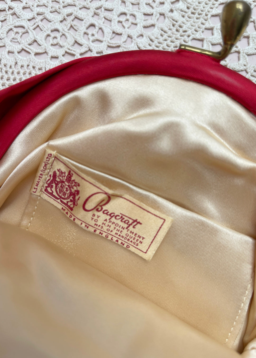 Bagcraft Red Silk Clutch Bag