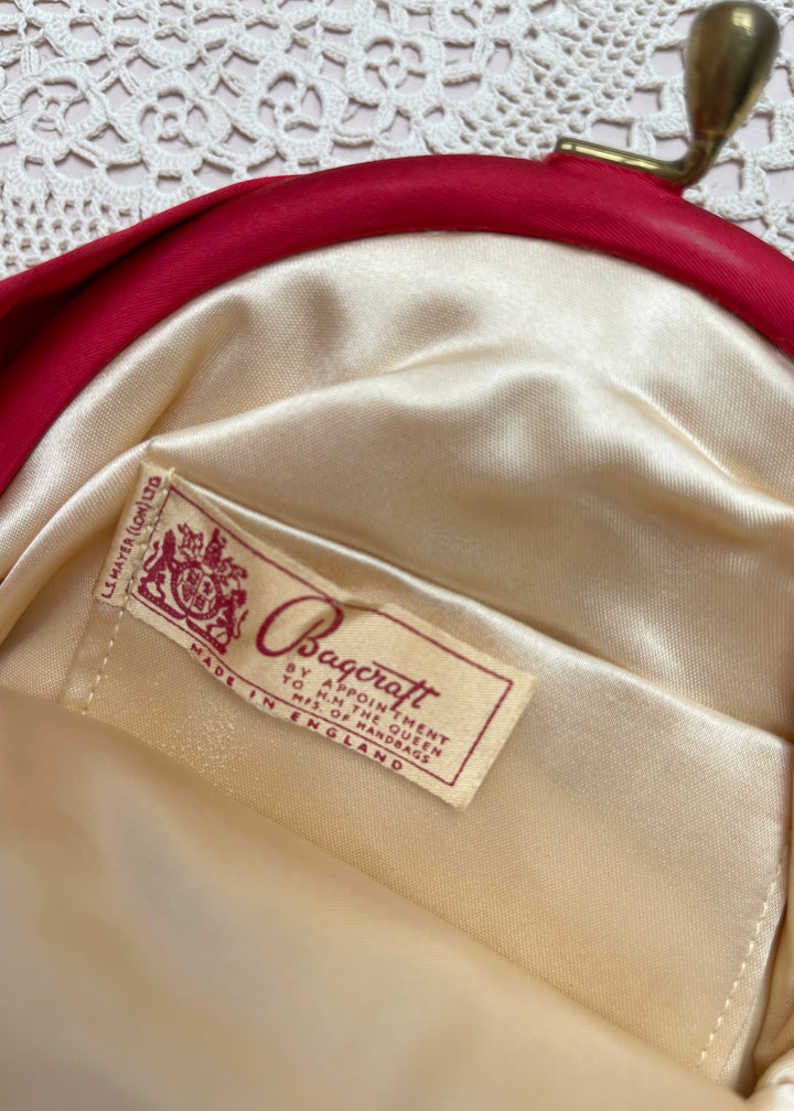Bagcraft Red Silk Clutch Bag