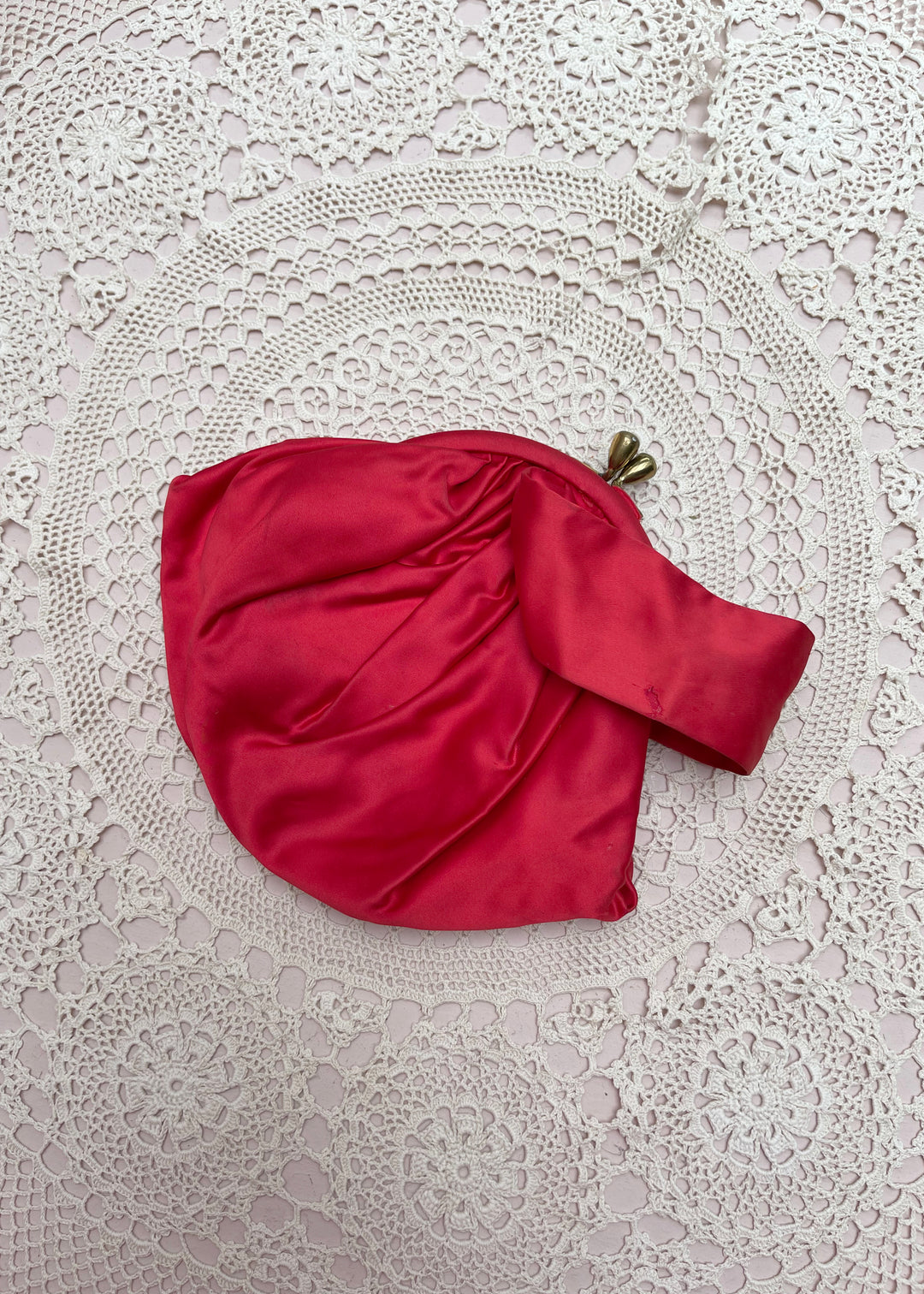 Bagcraft Red Silk Clutch Bag
