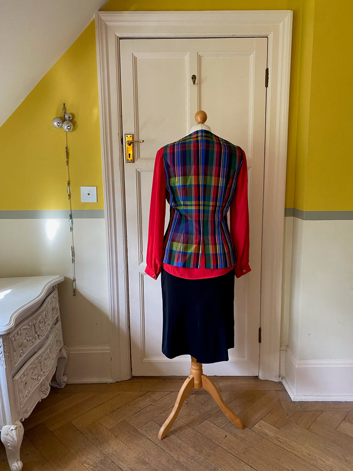 Betty Barclay Tartan Print Waistcoat Jacket