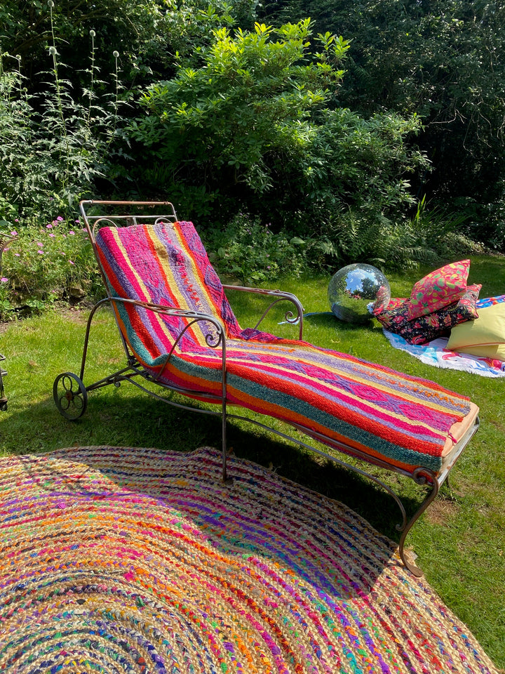 Vintage Black Metal Sun Lounger