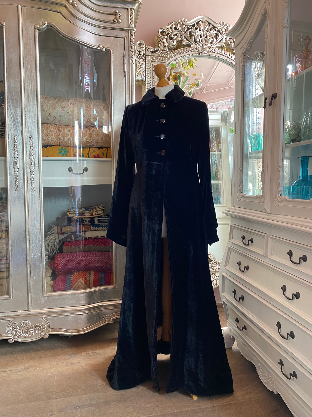 Britt Lintner Black Velvet Coat