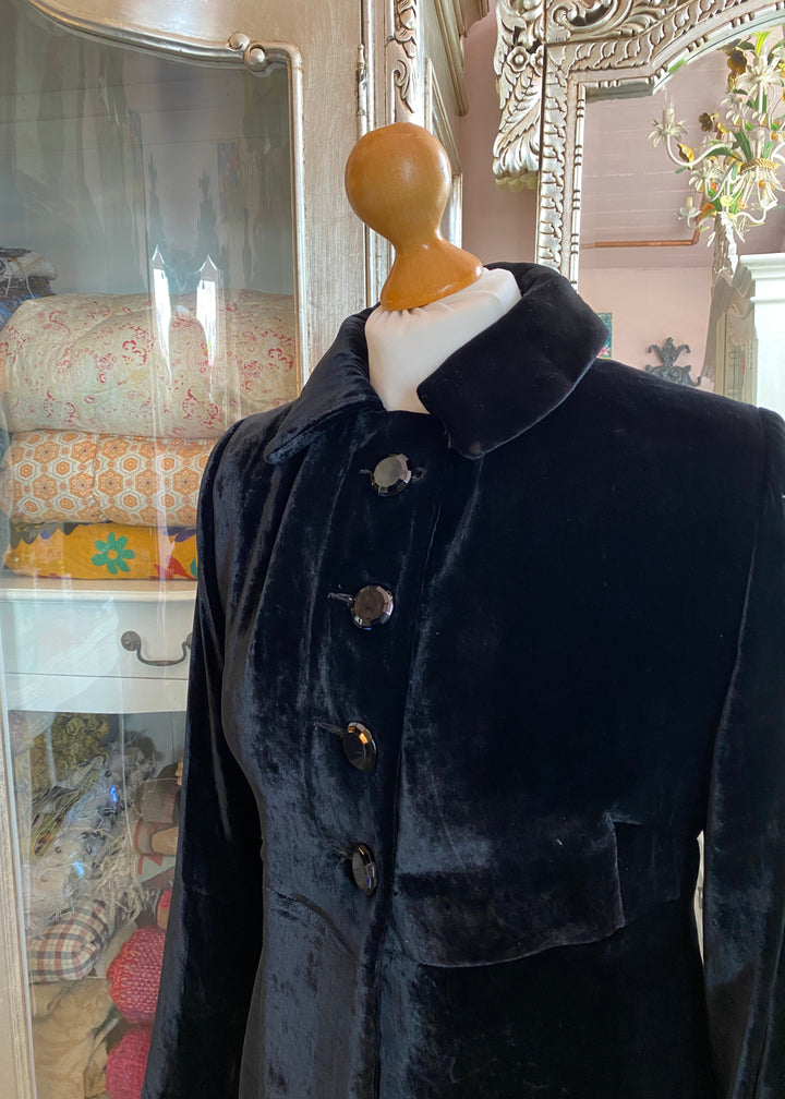 Britt Lintner Black Velvet Coat