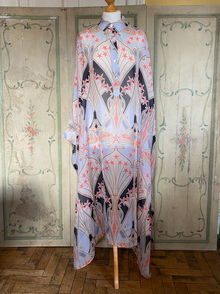 Liberty Ianthe Star Silk Chiffon Kaftan