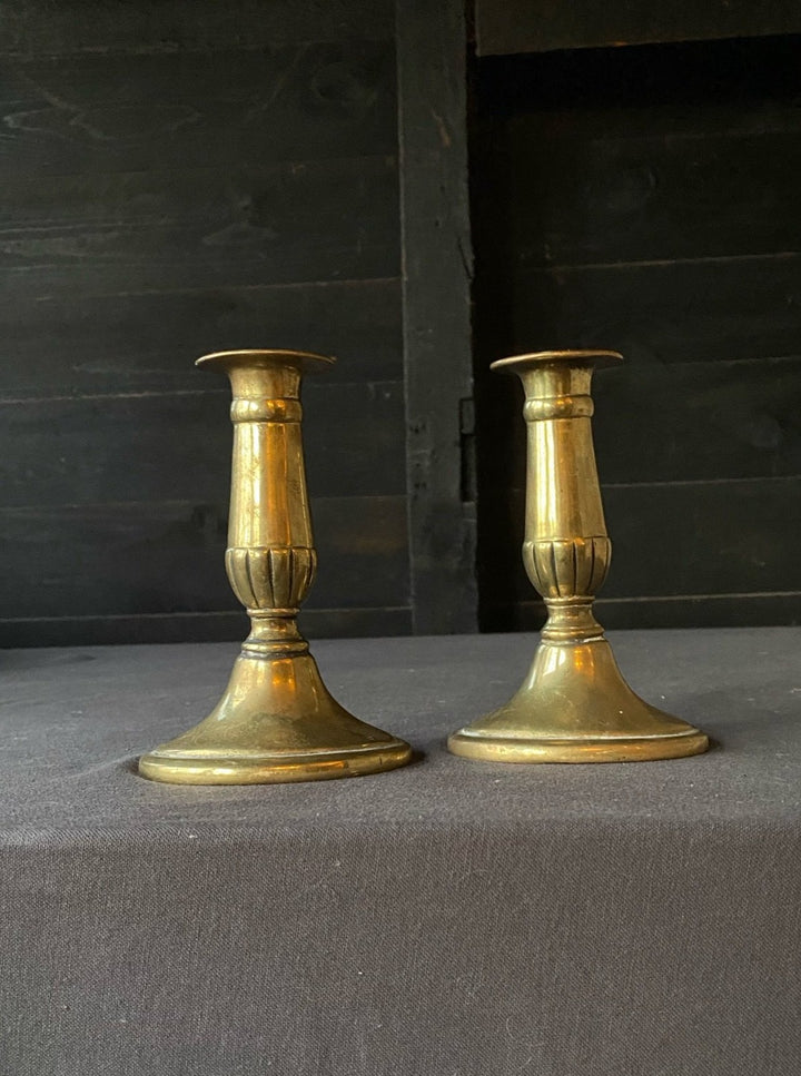 Small Pair of Vintage Brass Candlesticks