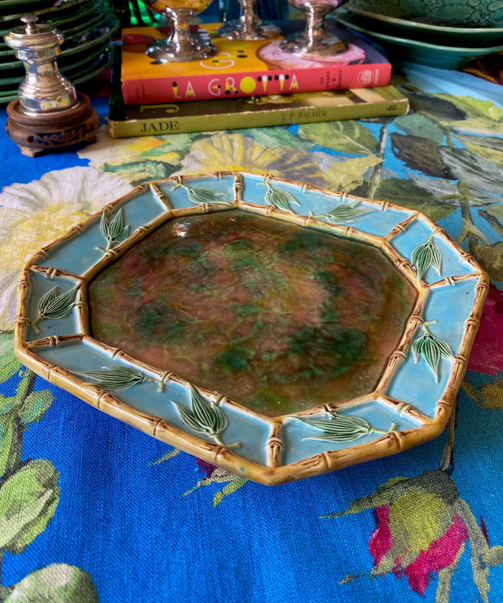 Rare Antique George Jones Majolica Sardine Dish &amp; Plate