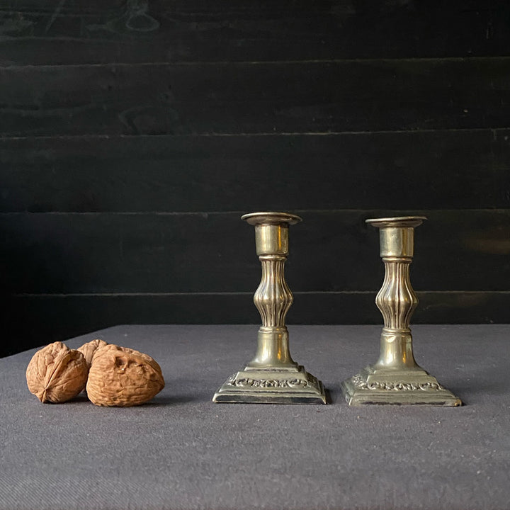 Pair of Silver Antique Candlesticks