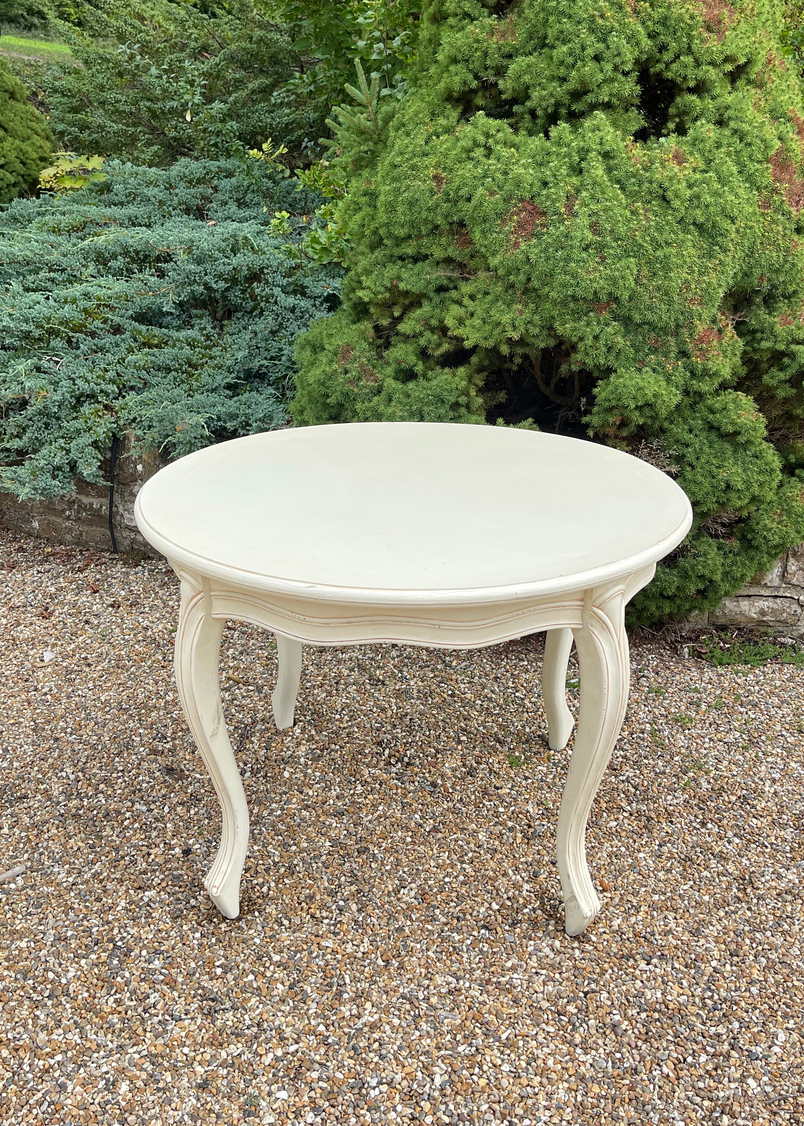 Carved Cream Round Table