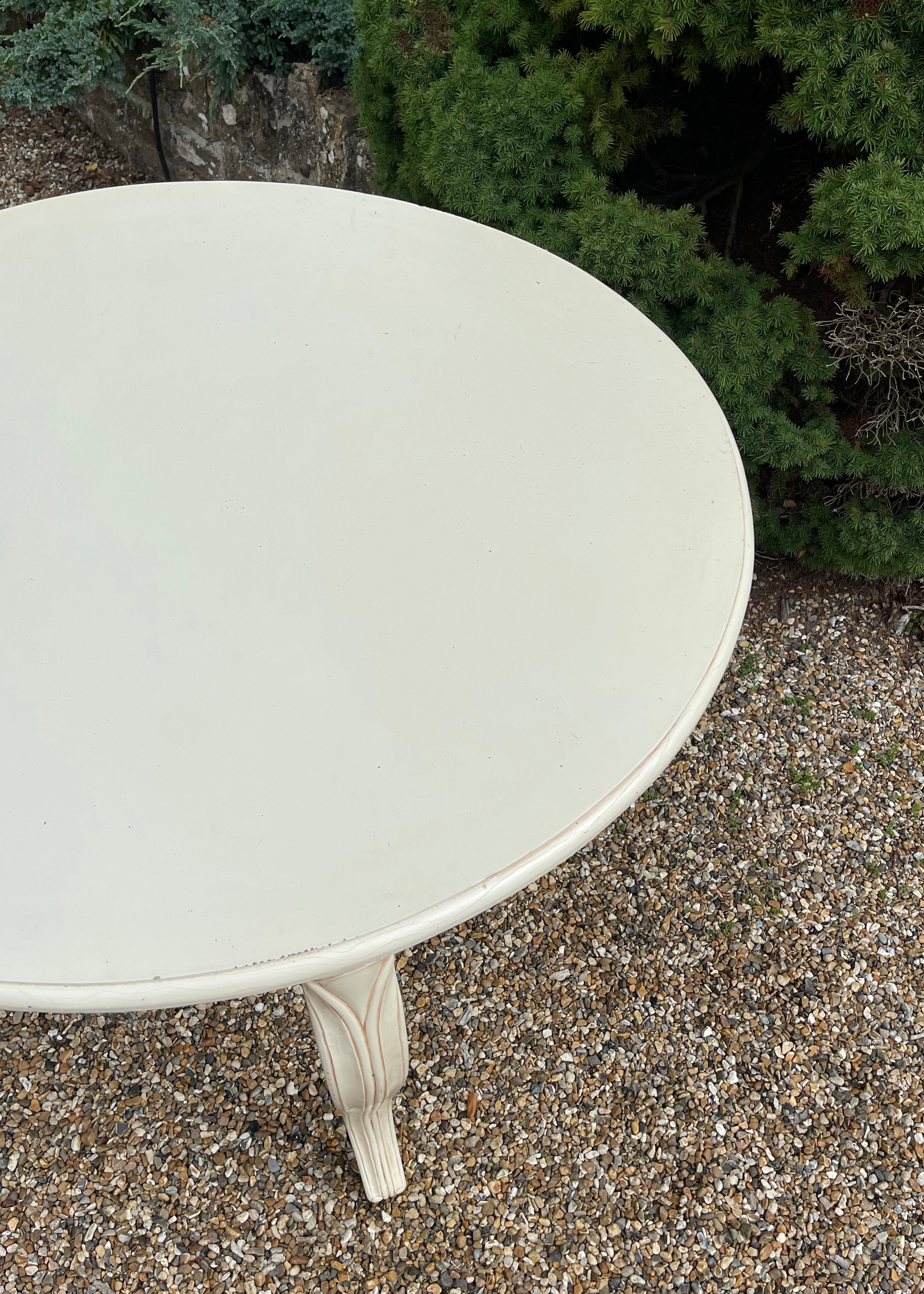 Carved Cream Round Table