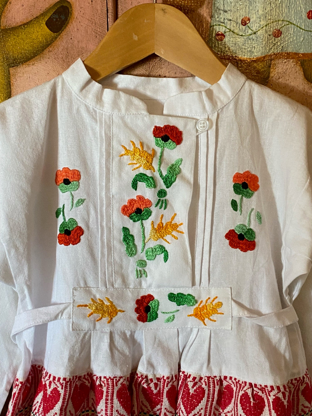 Children's Croatian Folk Dress with Embroidered Skirt