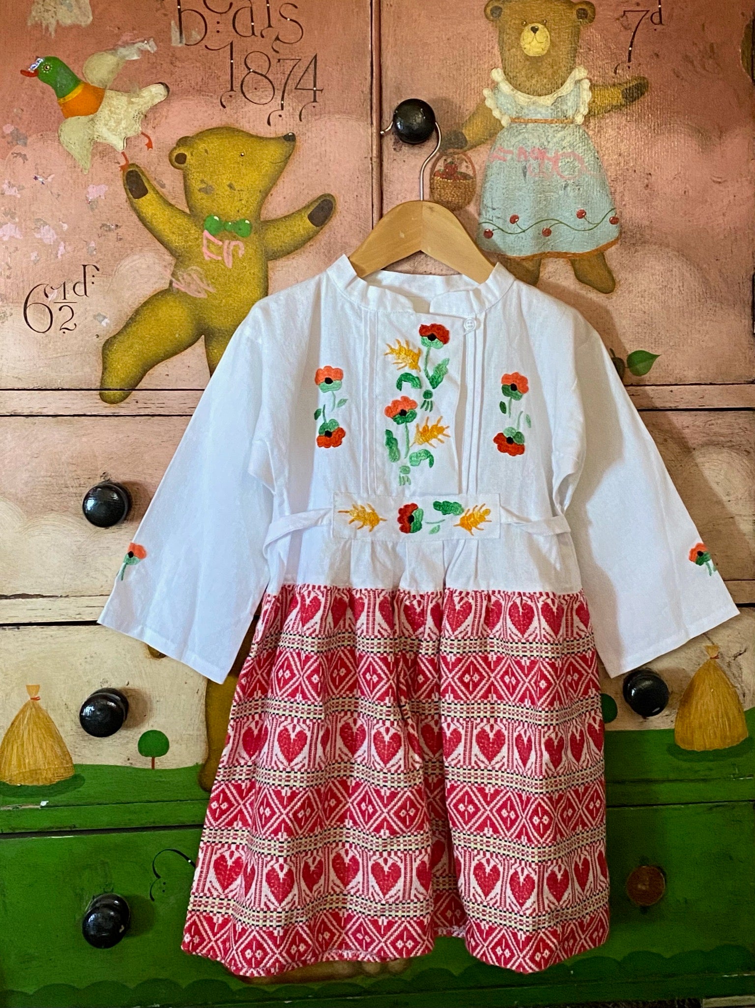 Children's Croatian Folk Dress with Embroidered Skirt